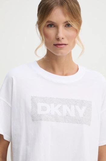 Bavlnené tričko Dkny dámske, biela farba, DP4T1040