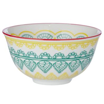 ORNAMENTS tálka 240 ml, sárga-zöld