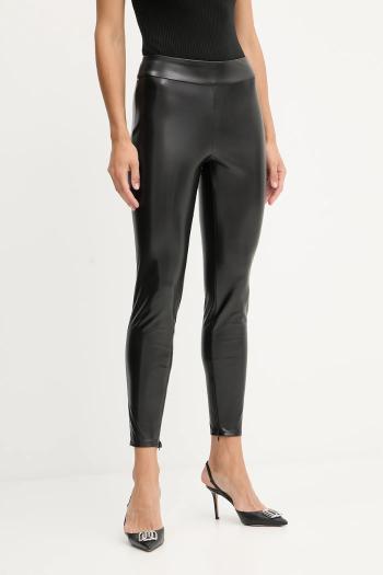 Nohavice Guess PRESCILLA hnedá farba, priliehavé, vysoký pás, W4BB18 WGIK0