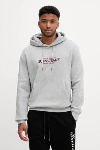 Mikina Guess Jeans čierna farba, s kapucňou, s nášivkou, M4YQ23 K9V31