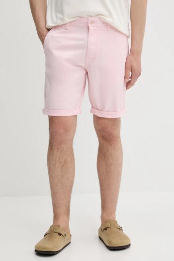 Šortky Tommy Jeans pánske, ružová farba, DM0DM21950