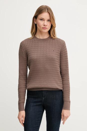 Bavlnený sveter Tommy Hilfiger béžová farba, ľahké, WW0WW44993