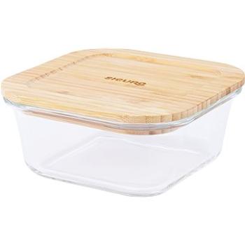 Siguro Dóza na potraviny Glass Seal Bamboo 0,8 l, 7 × 15 × 15 cm (SGR-FO-G108BB)