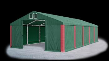 Garážový stan 6x10x3m strecha PVC 560g/m2 boky PVC 500g/m2 konštrukcia ZIMA Zelená Zelená Červené