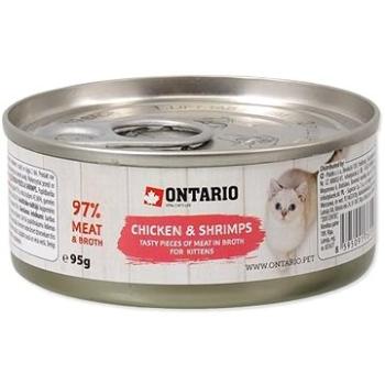 ONTARIO konzerva Junior Chicken Pieces + Shrimp 95 g (8595091761593)
