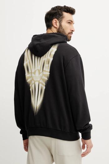 Bavlnená mikina adidas Originals Skeleton Hoodie pánska, čierna farba, s kapucňou, s potlačou, JI5928