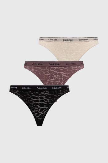 Nohavičky Calvin Klein Underwear 3-pak hnedá farba, 000QD5069E