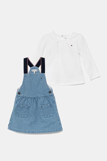 Dievčenské rifľové šaty Tommy Hilfiger mini, áčkový strih, KN0KN01977, modrá farba