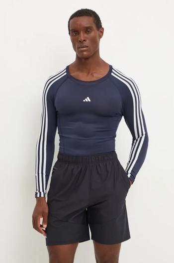 Tréningové tričko s dlhým rukávom adidas Performance Techfit tmavomodrá farba, s potlačou, IW0657