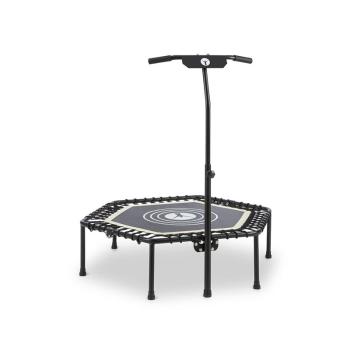 KLARFIT Jumpanatic, fitness trampolína, 102 cm Ø, rukoväť, sklápacia, biela