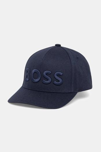 Bavlnená šiltovka BOSS čierna farba, s nášivkou, 50536482