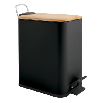 Matt fekete acél pedálos szemetes 5 l   Erik – Spirella