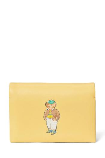 Kožená peňaženka Polo Ralph Lauren žltá farba, 427971201