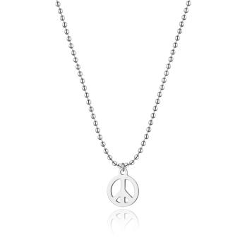 S'Agapõ Originálny oceľový náhrdelník Peace Smile SSM002