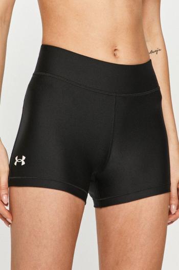 Šortky Under Armour dámske, čierna farba, jednofarebné, vysoký pás