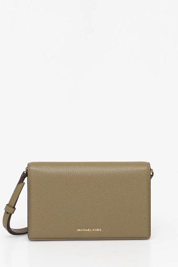 Kožená kabelka MICHAEL Michael Kors oranžová farba