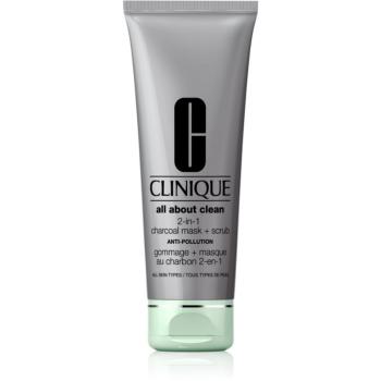 Clinique All About Clean 2-in-1 Charcoal Mask + Scrub masca de fata pentru curatare 100 ml