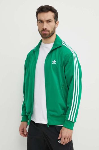 Mikina adidas Originals Adicolor Classics Firebird pánska, zelená farba, s nášivkou, IU0762,