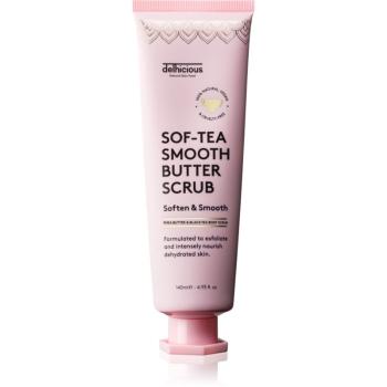delhicious Sof-Tea Smooth Butter Scrub hydratačný telový peeling s exfoliačným účinkom 140 ml