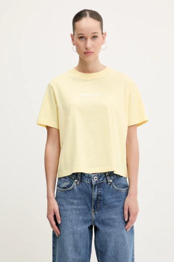 Bavlnené tričko Guess Jeans dámske, žltá farba, W5RI42 K8HM0