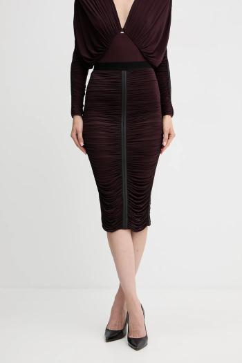 Sukňa Elisabetta Franchi bordová farba, midi, puzdrová, GO13256E2