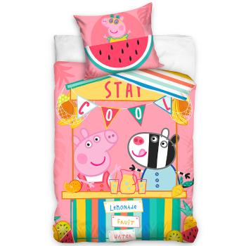Carbotex Lenjerie de pat pentru copii Pepina Piggy Lemonade Stall, 140 x 200 cm, 70 x 90 cm