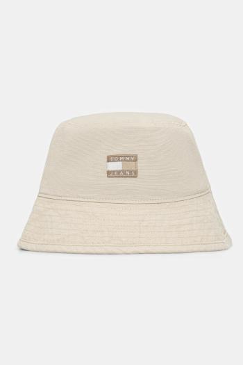 Bavlnený klobúk Tommy Jeans béžová farba, AW0AW17581