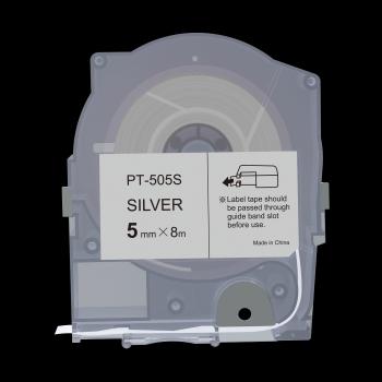 Max LM-505S, 5mm x 8m, strieborná kompatibilná páska