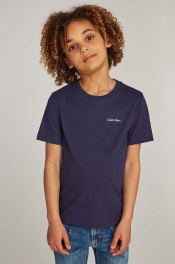 Detské bavlnené tričko Calvin Klein Jeans čierna farba, s potlačou, IU0IU00683