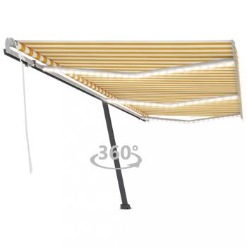 Ručne zaťahovacia markíza s LED svetlom 400x300 cm Dekorhome