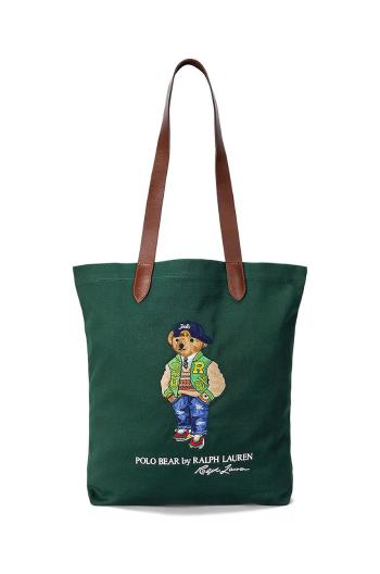 Bavlnená taška Polo Ralph Lauren zelená farba, 405945886