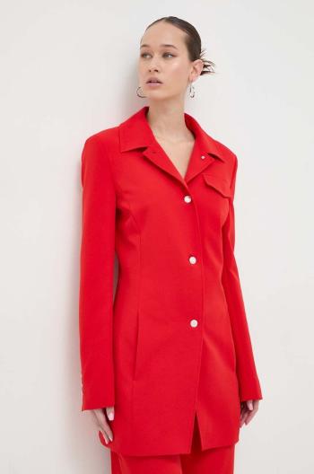 Sako Moschino Jeans červená farba, jednoradové, jednofarebné