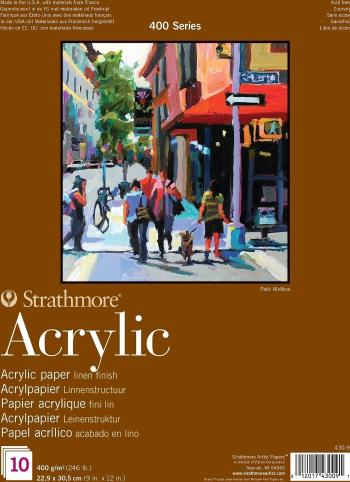 Strathmore Serie 400 Linen Finish Acrylic Pad Skicár 31 x 23 cm 400 g