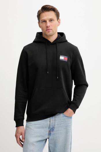 Mikina Tommy Jeans zelená farba, s kapucňou, s nášivkou, DM0DM20738