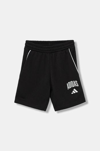 Detské krátke nohavice adidas čierna farba, s potlačou, nastaviteľný pás JM1537