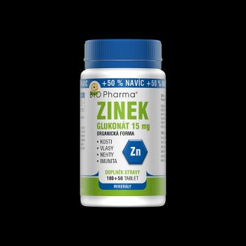 BIO PHARMA Zinok Glukonát 15 mg 100 + 50 tabliet