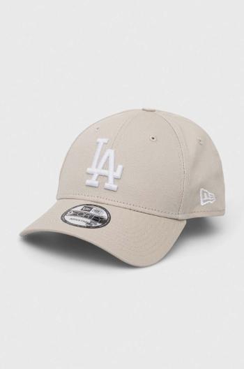 Bavlnená šiltovka New Era béžová farba, vzorovaná, LOS ANGELES DODGERS
