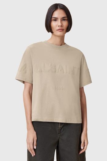 Bavlnené tričko AllSaints LISA dámske, béžová farba, W211JA