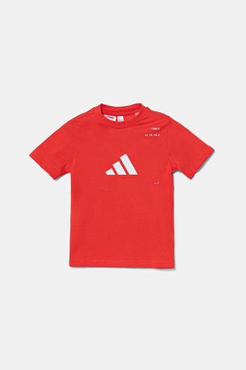 Detské tričko adidas červená farba, s potlačou, JD6014