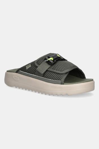 Šľapky UGG Maxxer Slide 2.0 pánske, zelená farba, 1167871-WLN