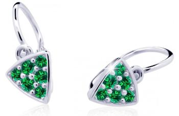 Cutie Jewellery Trblietavé detské náušnice z bieleho zlata C2207-10-X-2 zelená