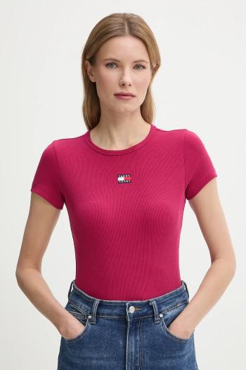 Tričko Tommy Jeans dámsky, ružová farba