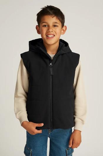 Detská vesta Calvin Klein Jeans 0 čierna farba, IB0IB02417