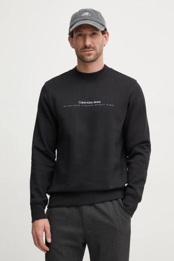Mikina Calvin Klein Jeans pánska, čierna farba, s potlačou, J30J327119