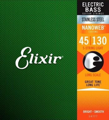 Elixir 14777 NanoWeb Light Long Scale 45-130 Struny pre 5-strunovú basgitaru