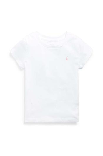 Detské bavlnené tričko Polo Ralph Lauren biela farba, 312833549064