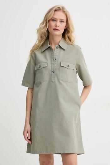 Bavlnené šaty A.P.C. robe selia zelená farba, mini, rovný strih, COGBJ.F35177