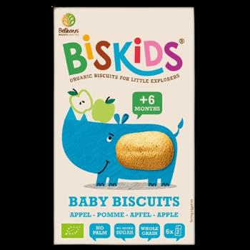 BELKORN BISkids BIO mäkké detské sušienky s jablčnou šťavou bez pridaného cukru 120 g