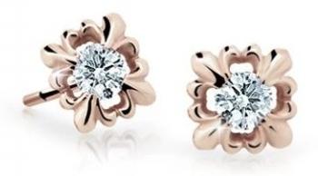 Cutie Jewellery Roztomilé detské náušnice z ružového zlata C2212-30-X-4 biela