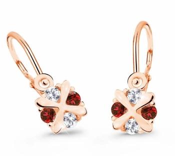 Cutie Jewellery Detské náušnice z ružového zlata C2153-10-X-4 červená